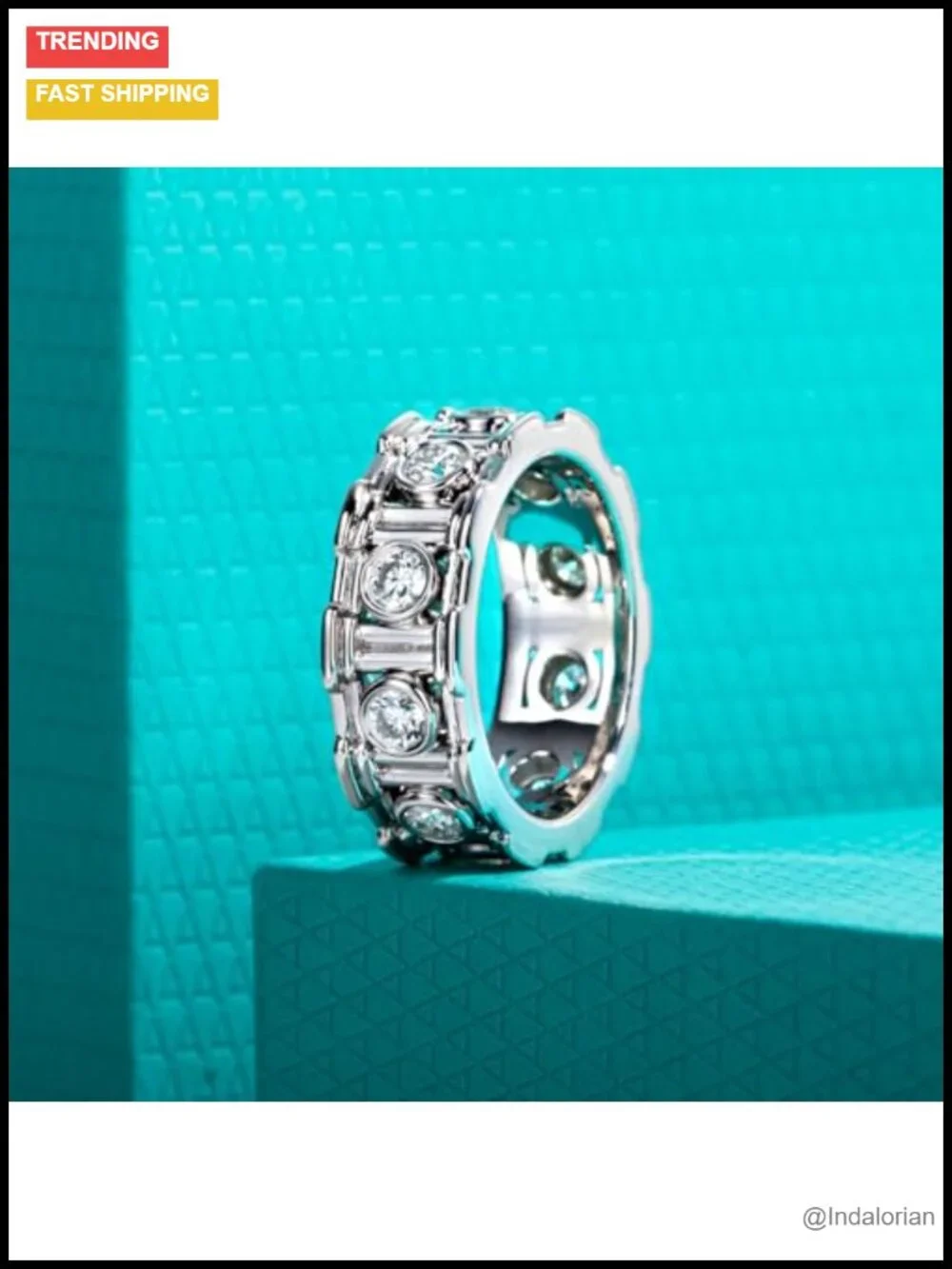 Moissanite Wedding Band Ring 925 Sterling Silver D Color VVS1 Eternity Ring